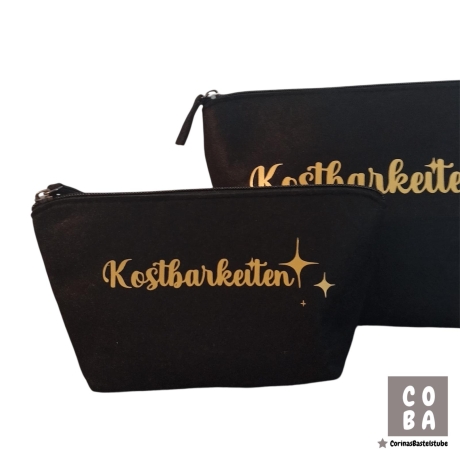Kosmetiktasche aus schwarzem Filz Make-up Tasche Reise-Organizer 