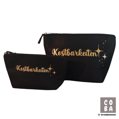 Kosmetiktasche aus schwarzem Filz Make-up Tasche Reise-Organizer 