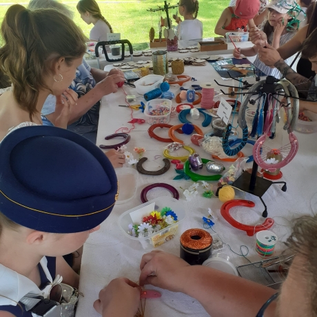 Kinderbasteln auf Feuerwehr-Fest Dorffest in Werben bei Leipzig 