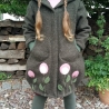 Walkmantel mit Jerseyfutter und Hasenohren Gr. 86 bis 140