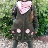 Walkmantel mit Jerseyfutter und Hasenohren Gr. 86 bis 140