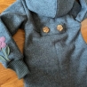 Walkmantel mit Jerseyfutter und Applikationen Gr. 98 bis 152