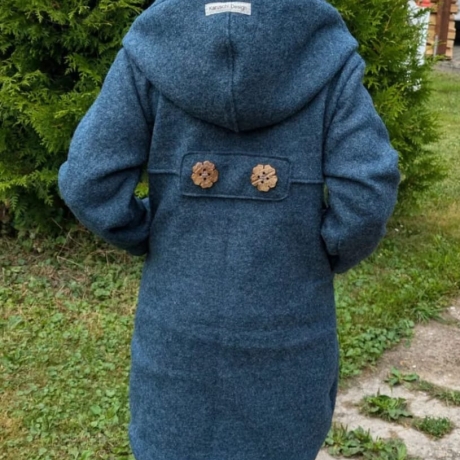 Walkmantel mit Jerseyfutter und Applikationen Gr. 98 bis 152