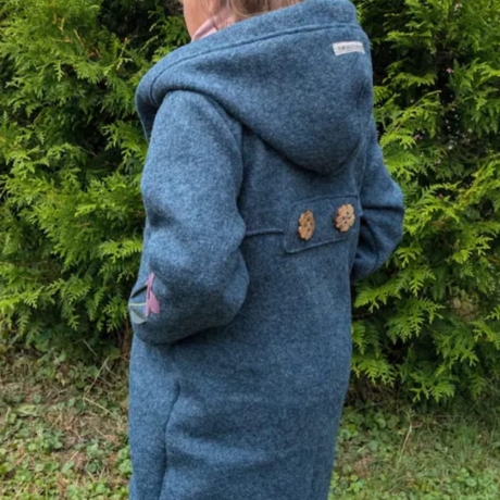 Walkmantel mit Jerseyfutter und Applikationen Gr. 98 bis 152