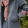 Walkmantel mit Jerseyfutter und Applikationen Gr. 98 bis 152