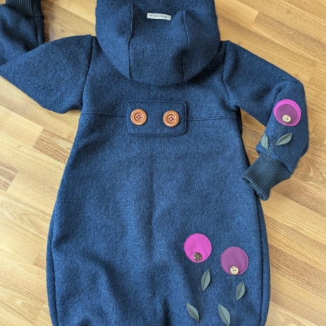 Walkmantel mit Jerseyfutter und Applikationen Gr. 86 bis 146
