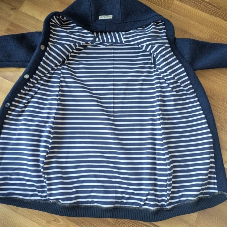 Walkmantel mit Jerseyfutter und Applikationen Gr. 86 bis 146