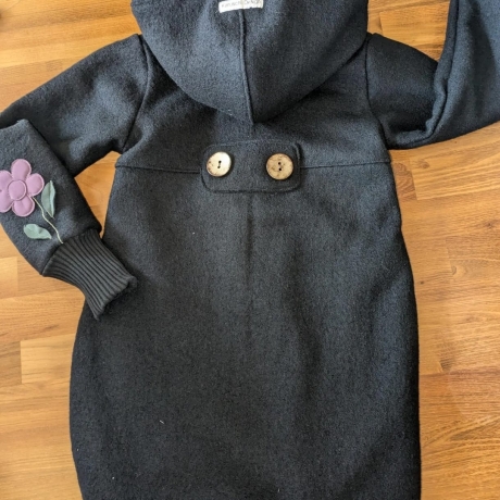 Walkmantel mit Jerseyfutter und Applikationen Gr. 98 bis 152