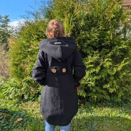 Walkmantel mit Jerseyfutter und Applikationen Gr. 98 bis 152