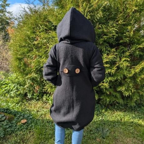 Walkmantel mit Jerseyfutter und Applikationen Gr. 98 bis 152