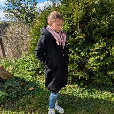 Walkmantel mit Jerseyfutter und Applikationen Gr. 98 bis 152