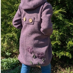 Walkmantel mit Jerseyfutter und Applikationen Gr. 98 bis 152