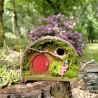 Rotes Hobbit Vogelhaus mit Pilz & Farn - Feenhaus 29cm