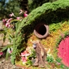 Hobbit Höhle Nistkasten rote Tür - Mooshaus 32mm - Pilze