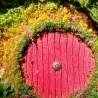 Hobbit Höhle Nistkasten rote Tür - Mooshaus 32mm - Pilze