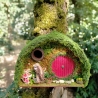 Hobbit Höhle Nistkasten rote Tür - Mooshaus 32mm - Pilze