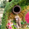 Hobbit Höhle Nistkasten rote Tür - Mooshaus 32mm - Pilze