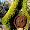 Hobbit Vogelhaus mit Moosdach & Herztür 