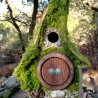 Hobbit Vogelhaus mit Moosdach & Herztür 