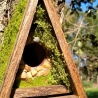 A-Frame Hobbit Nistkasten braune Tür - Mooshaus 32mm Unikat
