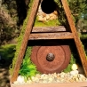 A-Frame Hobbit Nistkasten braune Tür - Mooshaus 32mm Unikat