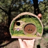 Hobbit Fass Nistkasten - Mooshaus 32mm - runde Tür Unikat