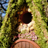 A-Frame Hobbit Nistkasten braune Tür - Mooshaus 32mm Unikat