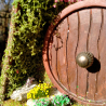 A-Frame Hobbit Nistkasten braune Tür - Mooshaus 32mm Unikat