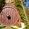 A-Frame Hobbit Nistkasten braune Tür - Mooshaus 32mm Unikat