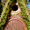 A-Frame Hobbit Nistkasten braune Tür - Mooshaus 32mm Unikat
