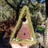 A-Frame Hobbit Nistkasten braune Tür - Mooshaus 32mm Unikat