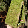 A-Frame Hobbit Nistkasten braune Tür - Mooshaus 32mm Unikat