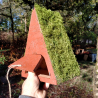 A-Frame Hobbit Nistkasten braune Tür - Mooshaus 32mm Unikat