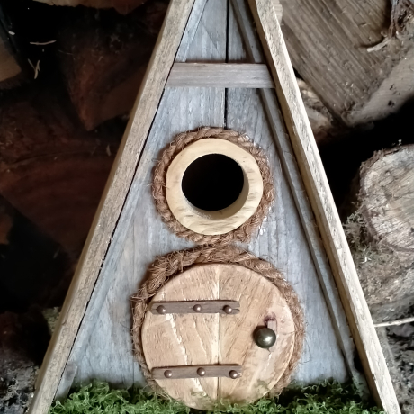 NEU! A-Frame Nistkasten Altholz Jute - 32mm - Dankepreis