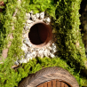 Hobbit Nistkasten Herz-Tür Moosdach - 32mm - Handgemacht Unikat