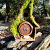 Hobbit Nistkasten Herz-Tür Moosdach - 32mm - Handgemacht Unikat