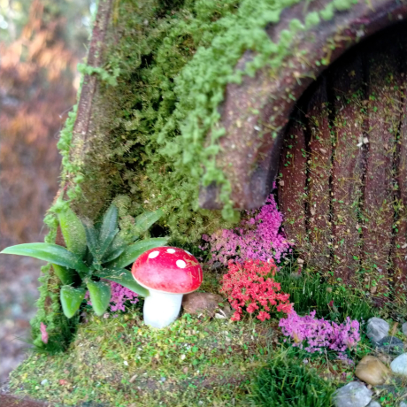 Hobbit Nistkasten Feengarten Pilz - A-Frame 32mm - Unikat