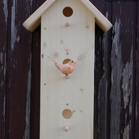 Vogelhaus mit 3 Nistplätzen unbemalt, zum Selbstbemalen #SH1