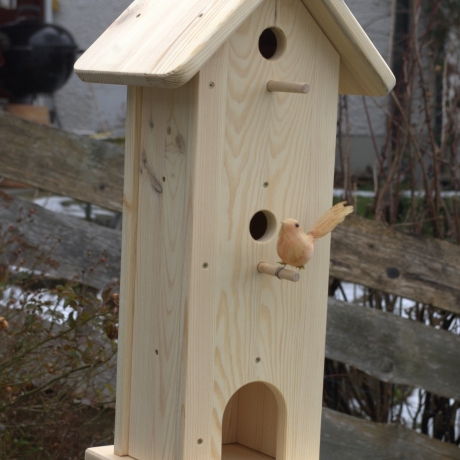 Vogelhaus mit Futterplatz und 2 Nistkästen #SH2