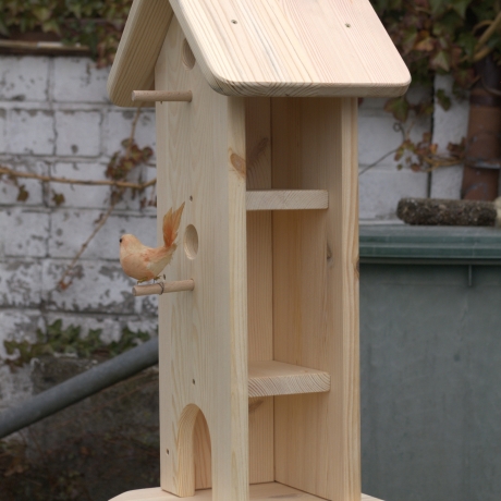 Vogelhaus mit Futterplatz und 2 Nistkästen #SH2