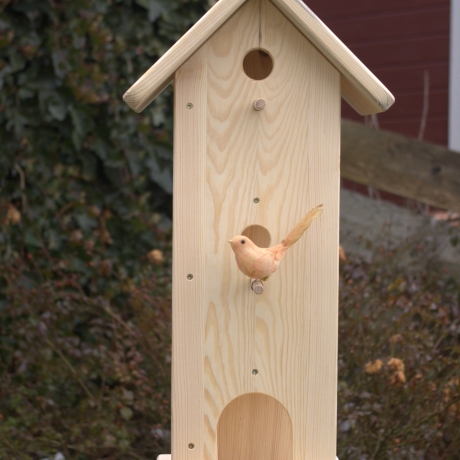 Vogelhaus mit Futterplatz und 2 Nistkästen #SH2