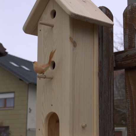 Vogelhaus mit Futterplatz und 2 Nistkästen #SH2