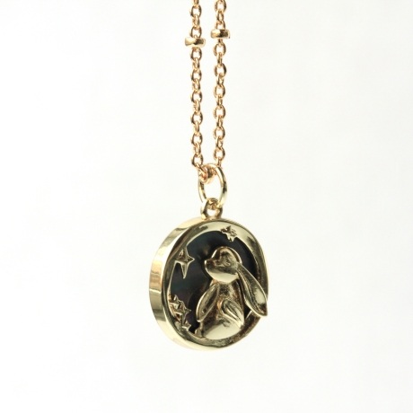 Hase Halskette Charm vergoldet tierisches Geschenk Ostern