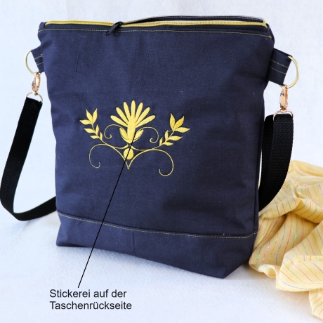 Umhängetasche Damen/Handtasche/Schultertasche/schwarz Gold