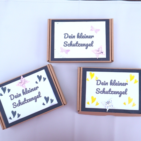 Geschenk Set mit Schutzengel Geschenk Box Kerze Trockenblumen