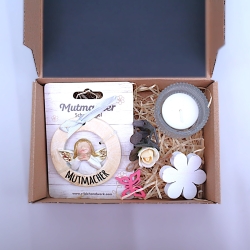 Geschenk Set mit Schutzengel Geschenk Box Kerze Trockenblumen