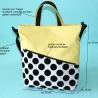Umhängetasche Damen/Tragetasche/Henkeltasche/Punkte/gelbe Tasche