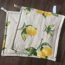 Topflappen Set XL -doppellagig Einzigartig Unikat - Zitronen