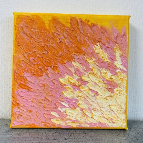 Handgemaltes Bild in Acryl Spachteltechnik gelb orange kaufen