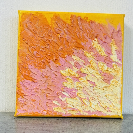 Handgemaltes Bild in Acryl Spachteltechnik gelb orange kaufen